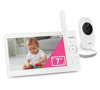VTech Monitor video per bambini con display LCD a colori da 7", portatile, di lunga durata, qualità audio/video chiara, trasmissione sicura, senza Wi-FI, audio bidirezionale, sensore di temperatura