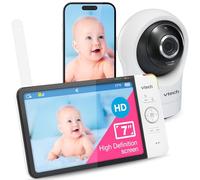 VTech RM7764HD Baby Monitor Video and Audio 1080P WiFi Remote Access, 7 Inch Baby Camera with HD Night Vision Screen, Relaxing Sound, Two-Way Talk and Temperature Sensor
