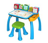 VTech Scrivania multifunzione 6 in 1 CREA e impara. Centro educativo interattivo, lavagna, blocco note, musica, tablet e sgabello. Lettere, numeri, musica e altro ancora. + di 3 anni. V-spagnola.