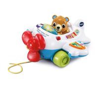 VTech - Super Aereo dei P'tits Loulous, giocattolo da tirare, aereo per bambini con pilota orsacchiotto che fa girare l'elica, risveglio musicale, regalo per bambini dai 9 mesi - Contenuto in francese