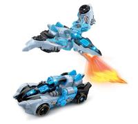 VTech - Switch & Go Dinos Fire, Dinosauro Sonore Steel, Il Super Pterodattile, giocattolo 2 in 1 trasformabile in auto da corsa, proiezioni luminose, regalo per bambini dai 4 anni - Contenuto in