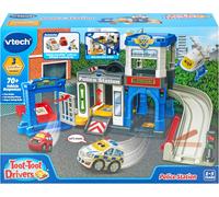 VTech Toot-Toot Drivers Stazione Di Polizia Playset Veicolo Con Auto Elicottero
