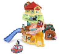 VTech - Tut Bólidi Casa Familiare di Bluey, Circuiti, Auto e playset di Giocattoli, Bambini +1 Anno, Rampe e Sensori Magici, Frasi e Musica, Auto Inclusa, Versione ESP