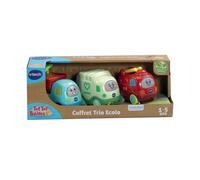 VTECH Tut Tut Bolides - Ecolo Trio Box - Vigile del fuoco + Camion della spazzatura + Camioncino