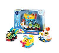 VTech - Tut Tut Tut Bolides, Set Trio Tempo Libero, 3 Auto Interattive, Aereo a € Eliche, Auto della Polizia E Quad, Giocattolo Musicale E Sonoro, Regalo Bambino da 1 Anno a € 5 Anni - Contenuto in
