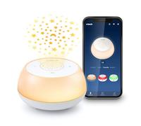 VTech V-Hush BC8213 - Ciuccio per bambini con 40 storie/canzoni/suoni e registra la tua voce. Altoparlante portatile Bluetooth HD, luce notturna multicolore, proiettore a soffitto