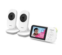VTech VM819-2 Video Baby Monitor with 19-Hour Battery Life, 2 telecamere, 1000ft Long Range, Auto Night Vision, 2.8" Screen, 2-Way Audio Talk, Temperature Sensor, Power Saving Mode and Lullabies