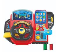 VTech Volante per bambini Turbo Pilota, cruscotto interattivo, 20 giochi educativi, Schermo LCD