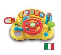 VTech Vroom Vroom Volante Multiattività, Volante Bambini con Cruscotto Interattivo, Inclusa Macchinina Comandabile, Chiave e Indicatore Direzione Inclusi, Lingua Italiana, Batterie Incluse, 12-36 Mesi