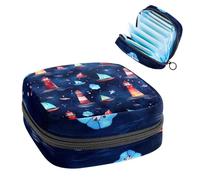 VTGHDEEQ Borsa per assorbenti igienici,borsa per periodo,borsa per imbottitura,ancora pesce nave faro,custodia per periodo