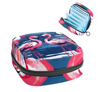 VTGHDEEQ Borsa per assorbenti igienici,borsa per periodo,borsa per imbottitura,Flamingo strisce fiori rosa,custodia per periodo