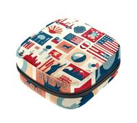 VTGHDEEQ Borsa per assorbenti igienici,borsa per periodo,borsa per imbottitura,Mappa del giorno dell'indipendenza americana,custodia per periodo
