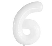 Vthoviwa 101cm palloncini Numeri 6 bianco, pallone 6. compleanno palloncini uranio, balloon 6 Decorazione delle festività