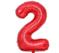 Vthoviwa 40 Pollici Palloncini Numeri 2 Rosso, Pallone 2. 0123456789,10-19,20-25,30,40,50,60,70,80,90 Compleanno Numero Palloncini Foglio, Palloncino 2 Decorazione Festa Supporta Elio