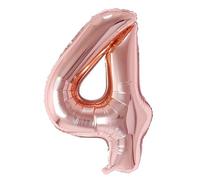 Vthoviwa 40 Pollici Palloncini Numeri 4 Rosa Oro, Pallone 4. 0123456789,10-19,20-25,30,40,50,60,70,80,90 Compleanno Numero Palloncini Foglio, Palloncino 4 Decorazione Festa Supporta Elio