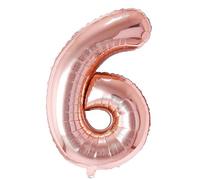 Vthoviwa 40 Pollici Palloncini Numeri 6 Rosa Oro, Pallone 6. 0123456789,10-19,20-25,30,40,50,60,70,80,90 Compleanno Numero Palloncini Foglio, Palloncino 6 Decorazione Festa Supporta Elio