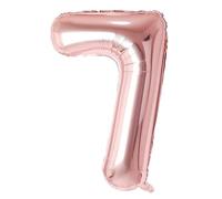 Vthoviwa 40 Pollici Palloncini Numeri 7 Rosa Oro, Pallone 7. 0123456789,10-19,20-25,30,40,50,60,70,80,90 Compleanno Numero Palloncini Foglio, Palloncino 7 Decorazione Festa Supporta Elio