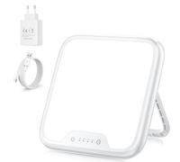 VTHW Lampada per Terapia della Luce, Lampada di Luce Diurna 10000 Lux UV-Free, con Funzione di Memoria & 4 del Timer SAD Light Fototerapia, Controllo Tattile, Dimmer Continuo, 90° Supporto Pieghevole