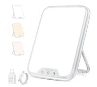 VTHW Lampada SAD, lampada SAD, 10000 Lux luce naturale luce diurna triste con funzione di memoria e 4 timer, controllo a pulsante, 3 modalità di colore, supporto a 90°, luminosità continua, scatola