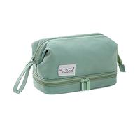 VTIDOBE Borsa per il trucco di grande capacità, da viaggio, beauty case, doppio strato, per donne e ragazze, Gn-l, moderno