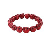 VTIDOBE Braccialetto alla moda colorato con perline a forma di teschio turchese elegante accessorio da polso leggero comodo da indossare, ideale per l'uso quotidiano, non conformista elegante