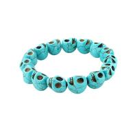 VTIDOBE Braccialetto alla moda colorato con perline a forma di teschio turchese elegante accessorio da polso leggero comodo da indossare, ideale per l'uso quotidiano, non conformista elegante