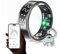 Vtizikl Anello intelligente, smartwatch per uomo e donna, monitoraggio dell'attività fisica con fotografia gestuale, monitoraggio dei passi, tempo sportivo, distanza, calorie, frequenza cardiaca