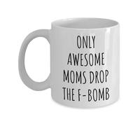 VTmaio Interessante divertente tazza mamma mamma mamma festa della mamma maledizione tazza da caffè Cussing Mom Birthday Only Awesome Moms Drop the F Bomb divertente tazza sarcastica regalo di Natale