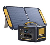 VTOMAN Jump 1500X Centrale Elettrica Portatile con 110W Pannello Solare - 1500W/828Wh LiFePO4 Batteria Power Station Generatore Solare, Capacità Espandibile a 2376Wh, per Campeggio, Emergenza
