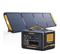 VTOMAN Jump 1500X Centrale Elettrica Portatile con 220W Pannello Solare - 1500W/828Wh LiFePO4 Batteria Power Station Generatore Solare, Capacità Espandibile a 2376Wh, per Campeggio, Viaggio