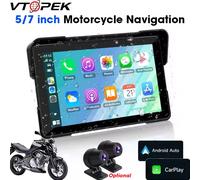 Vtopek 5 "/7" pollici Moto DVR Navigazione GPS Lettore multimediale Wireless CarPlay Android Auto IPX7 Schermo impermeabile Registratore