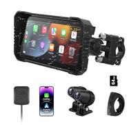 Vtopek Moto Carplay con 6,25 Pollici Display Carplay Moto Dashcam con 4K+1080P Dual Camera Impermeabile Navigazione GPS Doppio Bluetooth Controllo Remoto Siri Scheda da 64GB