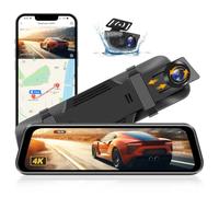 Vtopek WiFi Dash Cam Auto 4K Dashcam 10-Pollici Specchietto Retrovisore Auto con Impermeabile IP69 Telecamera Posteriore Dashcam Auto Specchietto con WDR Visione Notturna Grandangolo 170° Sensore G