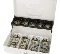 Vttui Cassetto di Cassa per Il Punto di Vendita Sistema 4 Bill, 5 Monete, cassetto di Cassa con cassetti di Cassa a Serratura (11.81 * 9.45 * 3.54in)(Color:Bianco)