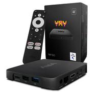 Vu+ YAY GO Android TV 12, 4K UHD Streaming Box, Chromecast Giocatore Ip-Receiver