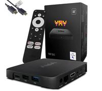 VU+ Yay GO Android TV 4K UHD Streaming Box, Android TV 12, Chromecast integrato, Widevine L1, HDCP 2.3, 2GB DDR3 RAM, 8GB Flash, BT 4.2, USB 3.0, 1200 Mbit WLAN, HTS e-com cavo HDMI