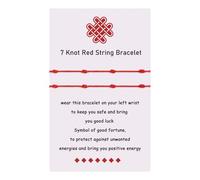 VU100 2/3 Pezzi Braccialetti Filo Rosso del Destino Bracciale 7 nodi Rosso Braccialetto Kabbalah Portafortuna Fatto a mano Bracciale Regalo di compleanno per Famiglia Amici Uomo Donne Protezione