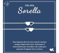 VU100 2 Pcs Bracciali per Sorelle Regali per Sorelle Bracciali da Cuore in Acciaio Inossidabile Regali di Compleanno per Sorelle Migliori Amiche