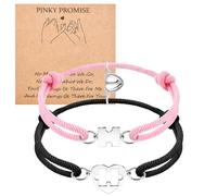 VU100 2 pezzi Bracciale magnetico da Attrazione magnetica, Intreccio amicizia intrecciato Bracciale, regalo per la famiglia amante Migliore amica Fidanzata Madre sorelle