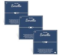 VU100 3 Pcs Bracciali per Sorelle Regali per Sorelle Bracciali da Cuore in Acciaio Inossidabile Regali di Compleanno Natale per Migliori Amiche