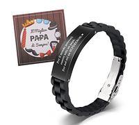 VU100 Bracciale in Pelle per Papà - Regalo Personalizzato Ti Voglio Bene per il Mio Miglior Papà