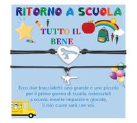 VU100 Bracciali Madre Figlia/Figlio Regali Abbinati Dinosauro Bracciali per Ragazzo Ragazza Ritorno a Scuola Bracciale Regali Ansia di Separazione per Mamma Nonna Figlio Ragazze Ragazzi Nipote