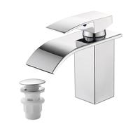 Vuadzren Rubinetto per Bagno con Set di Scarico, Miscelatore a Cascata per Lavab
