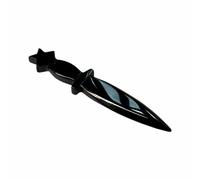 vuagmiv Obsidian Athame Dagger Wicca Ritual Tool, Pentacolo di Pietre preziose Nere Wiccan Supplies e Strumenti per Altare (Non affilato)