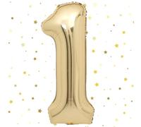 VUCDXOP Foil Palloncini Numeri 1, 101 CM Oro Champagne Palloncini Compleanno 1, Numeri Gonfiabili Palloncini 1, Compleanno Gonfiabili Pallone per Anniversario, Decorazione Feste di Palloncino