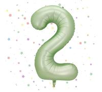 VUCDXOP Foil Palloncini Numeri 2, 101 CM Verde Oliva Palloncini Compleanno 2, Numeri Gonfiabili Palloncini 2, Compleanno Gonfiabili Pallone per Anniversario, Decorazione Feste di Palloncino