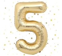 VUCDXOP Foil Palloncini Numeri 5, 101 CM Oro Champagne Palloncini Compleanno 5, Numeri Gonfiabili Palloncini 5, Compleanno Gonfiabili Pallone per Anniversario, Decorazione Feste di Palloncino