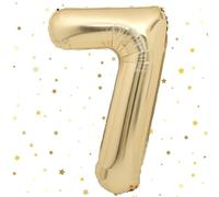 VUCDXOP Foil Palloncini Numeri 7, 101 CM Oro Champagne Palloncini Compleanno 7, Numeri Gonfiabili Palloncini 7, Compleanno Gonfiabili Pallone per Anniversario, Decorazione Feste di Palloncino