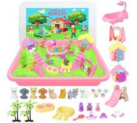 Vuecer Sabbia Cinetica Set per Bambini: Attività con Sabbia Cinetica per Bambini Piccoli - Giocattoli Sensoriali con Magica per Bambini e Bambine dai 3 4 5 6 7 Anni (Pet)