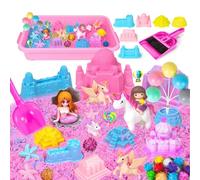 Vuecer Sabbia Cinetica Set per Bambini: Attività con Sabbia Cinetica per Bambini Piccoli - Giocattoli Sensoriali con Magica per Bambini e Bambine dai 3 4 5 6 7 Anni (Unicorn)